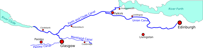 Map of Scottish Lowland Canals